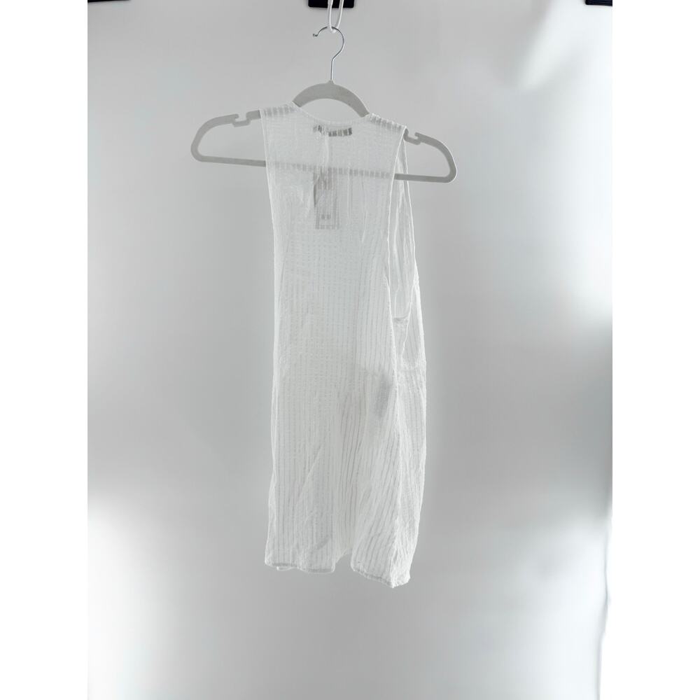 ViX Paula Hermanny Mita Sleeveless Plunging V-Neck Short Cover Up Dress White S - Picture 4 of 6